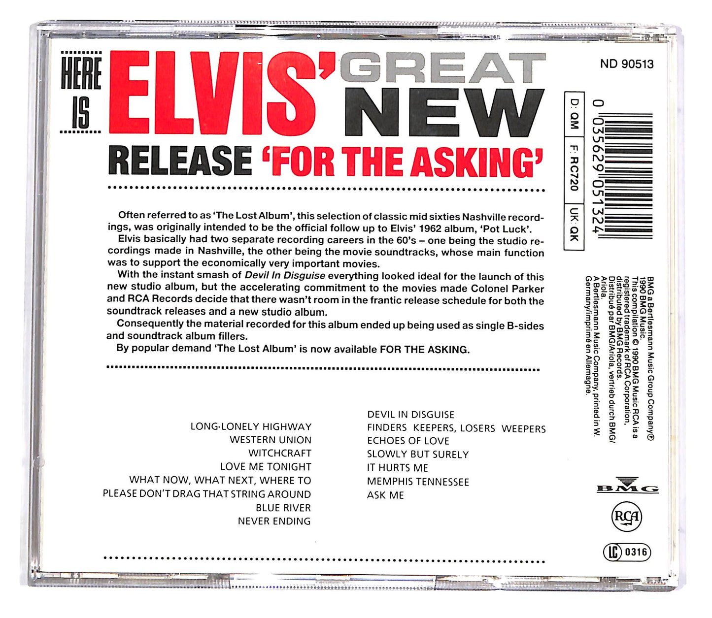 EBOND Elvis Presley - For The Asking (The Lost Album) CD CD047003