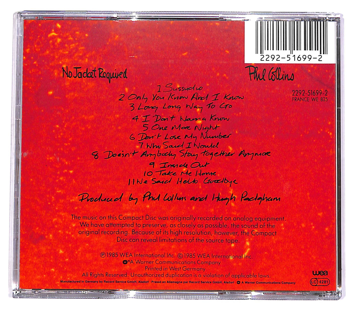 EBOND Phil Collins - No Jacket Required CD CD047258