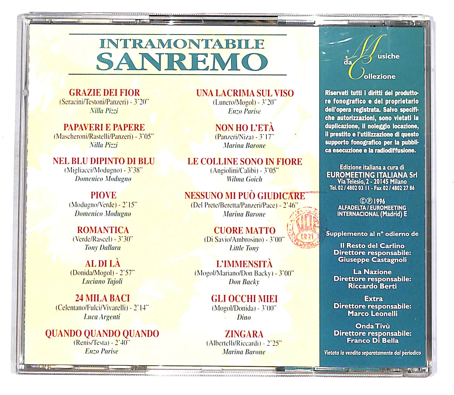 EBOND Various - Intramontabile Sanremo EDITORIALE CD CD047451