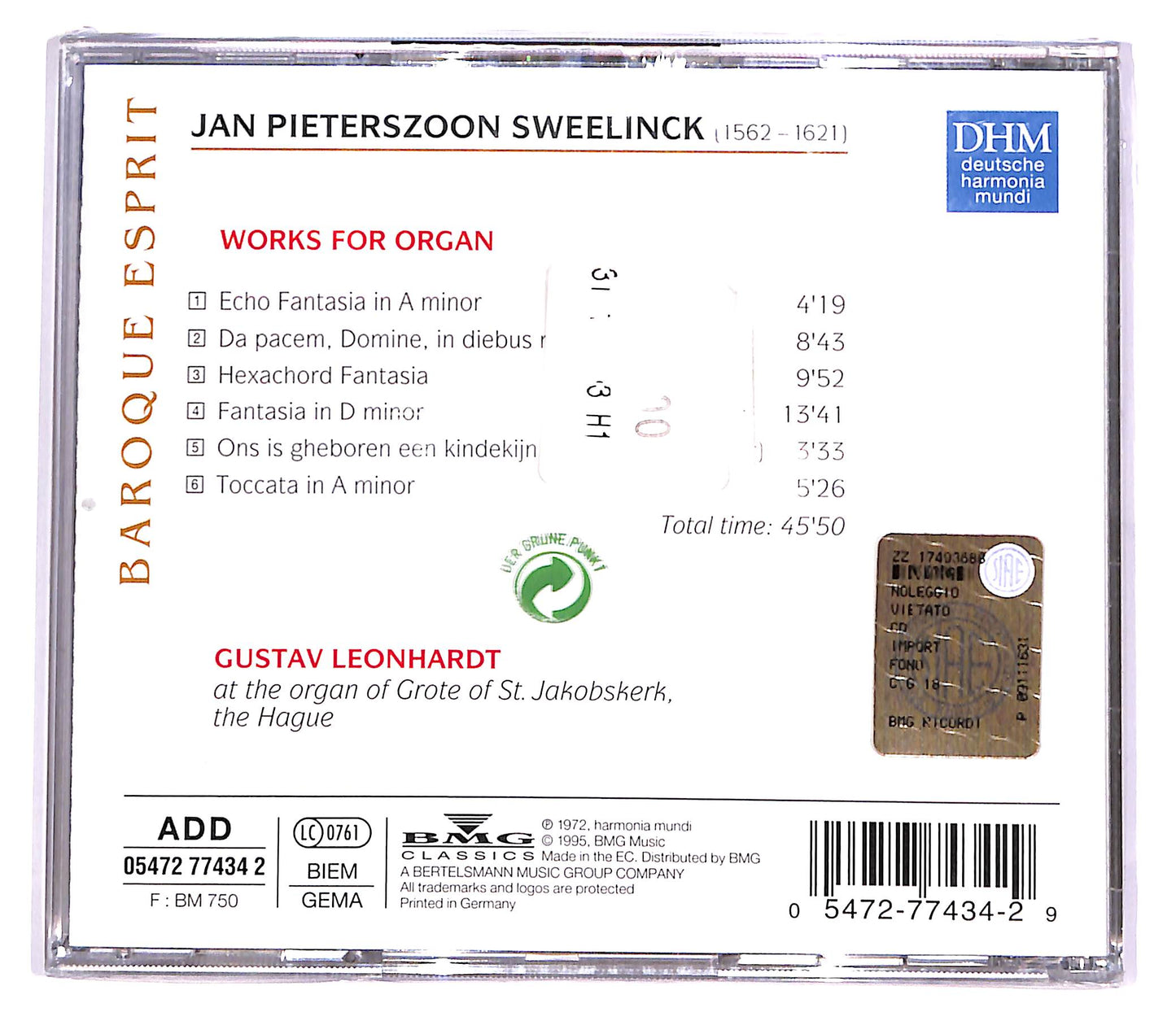 EBOND Jan Pieterszoon Sweelinck, Gustav Leonhardt - Organ Works CD CD048736