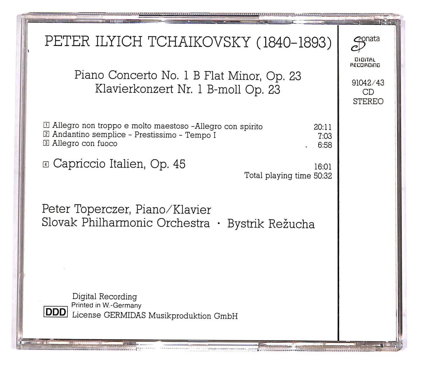 EBOND Tchaikovsky: Piano Concerto No.1 - Capriccio Italien EDITORIALE CD CD049021