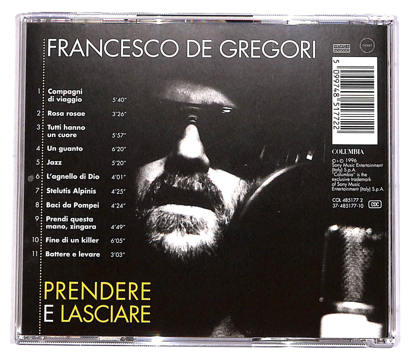 EBOND Francesco De Gregori - Prendere E Lasciare CD CD049056