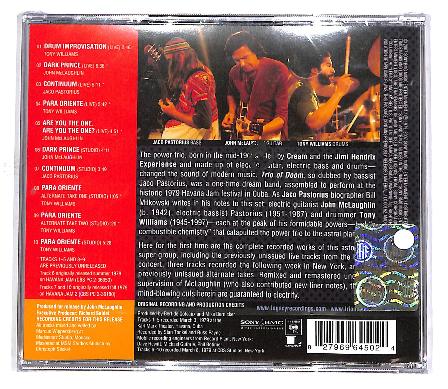 EBOND John McLaughlin, Jaco Pastorius, Tony Williams - Trio Of Doom CD CD049336