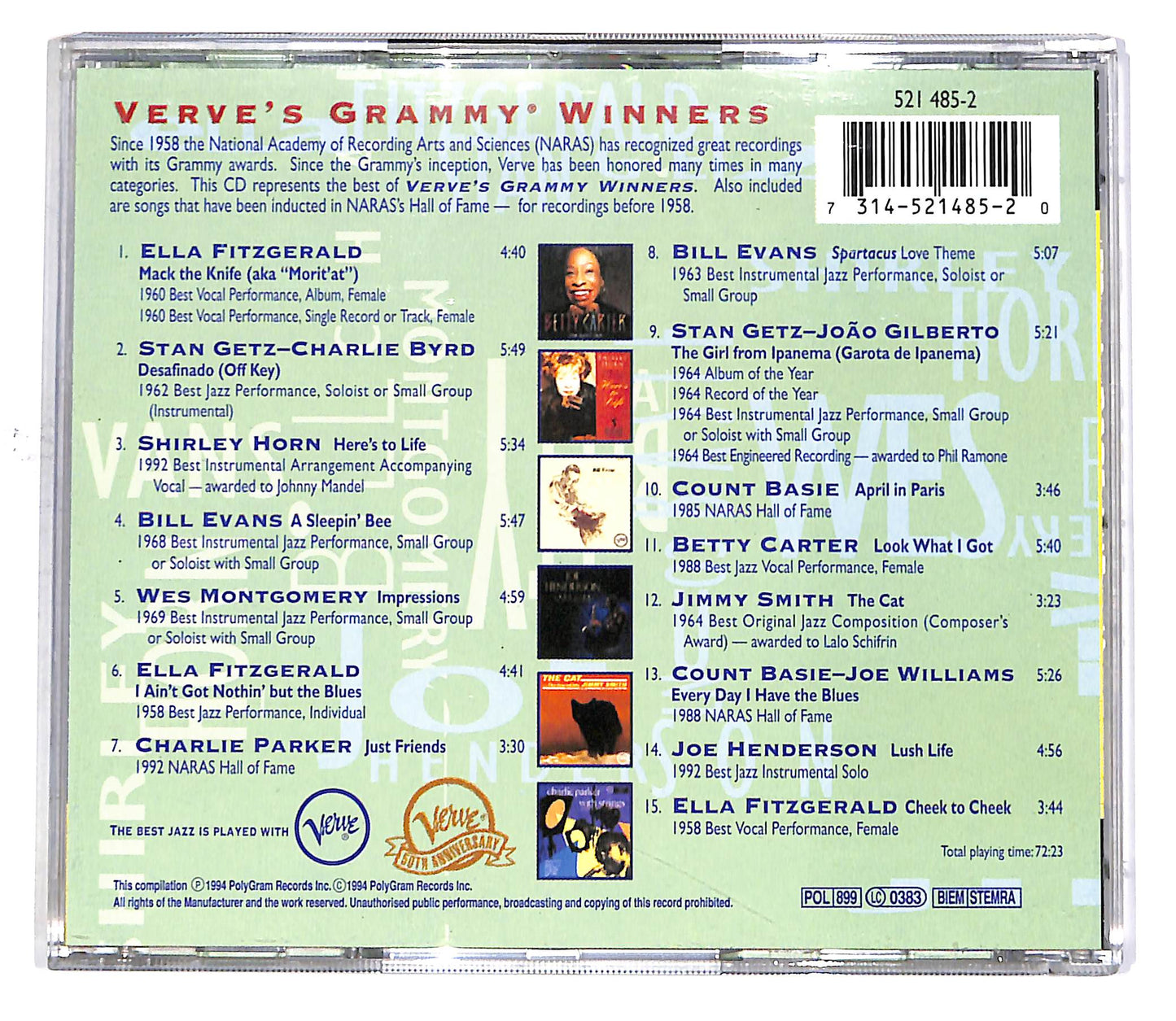 EBOND Various - Verve's Grammy Winners CD CD049407