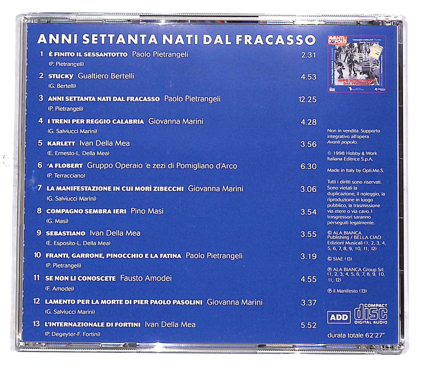 EBOND Avanti Popolo - Anni Settanta Nati Dal Fracasso EDITORIALE CD CD049535