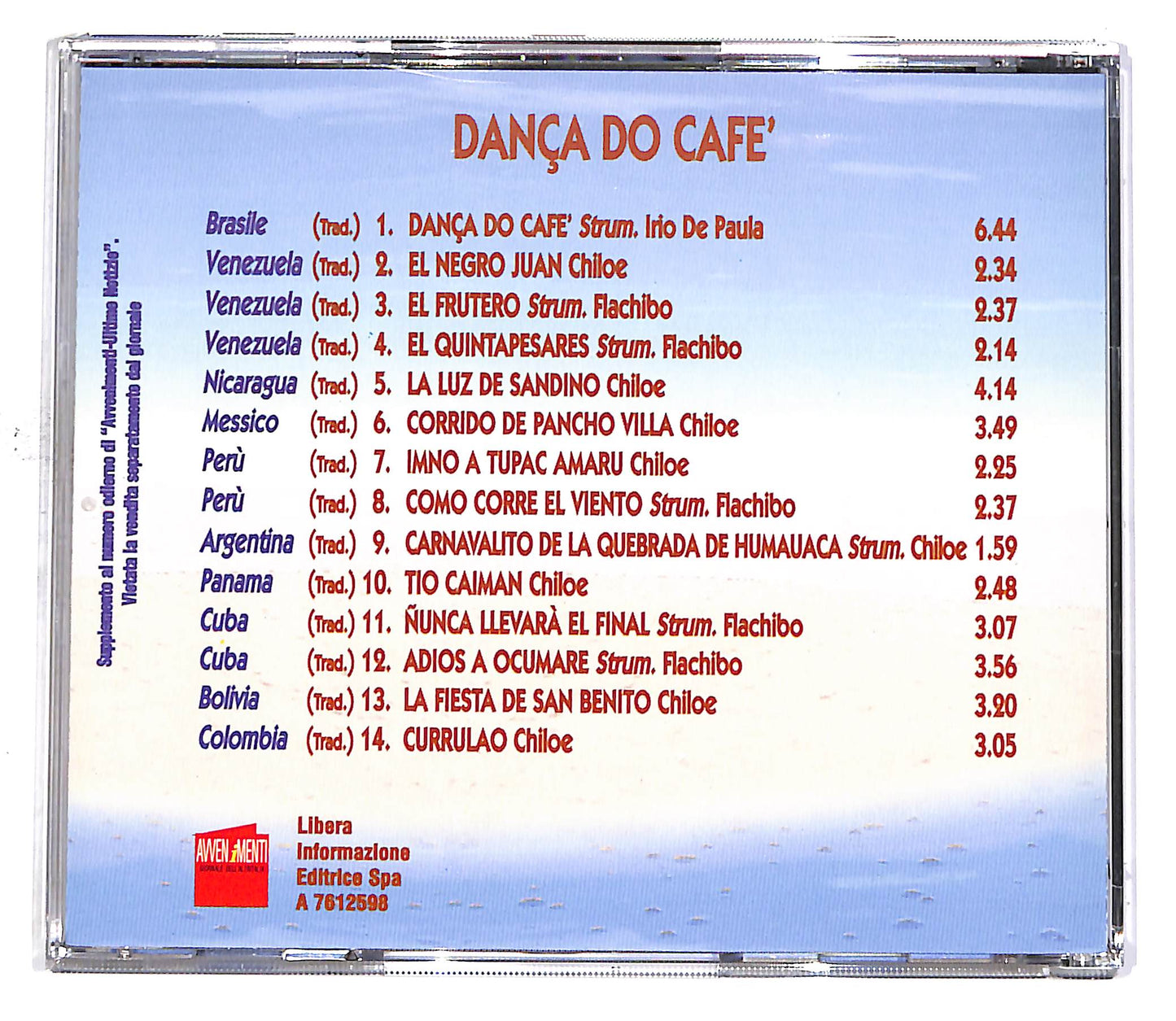 EBOND Various - Danca Do Cafe Canti Popolari E Tradizionali Dalla Patagonia EDITORIALE CD CD049662