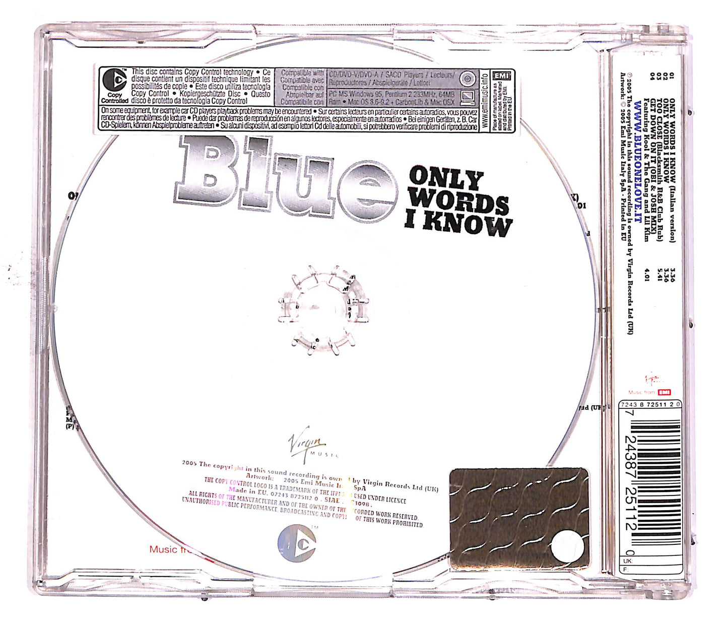 EBOND Blue - Only Words I Know (Italian Version) CD CD050027