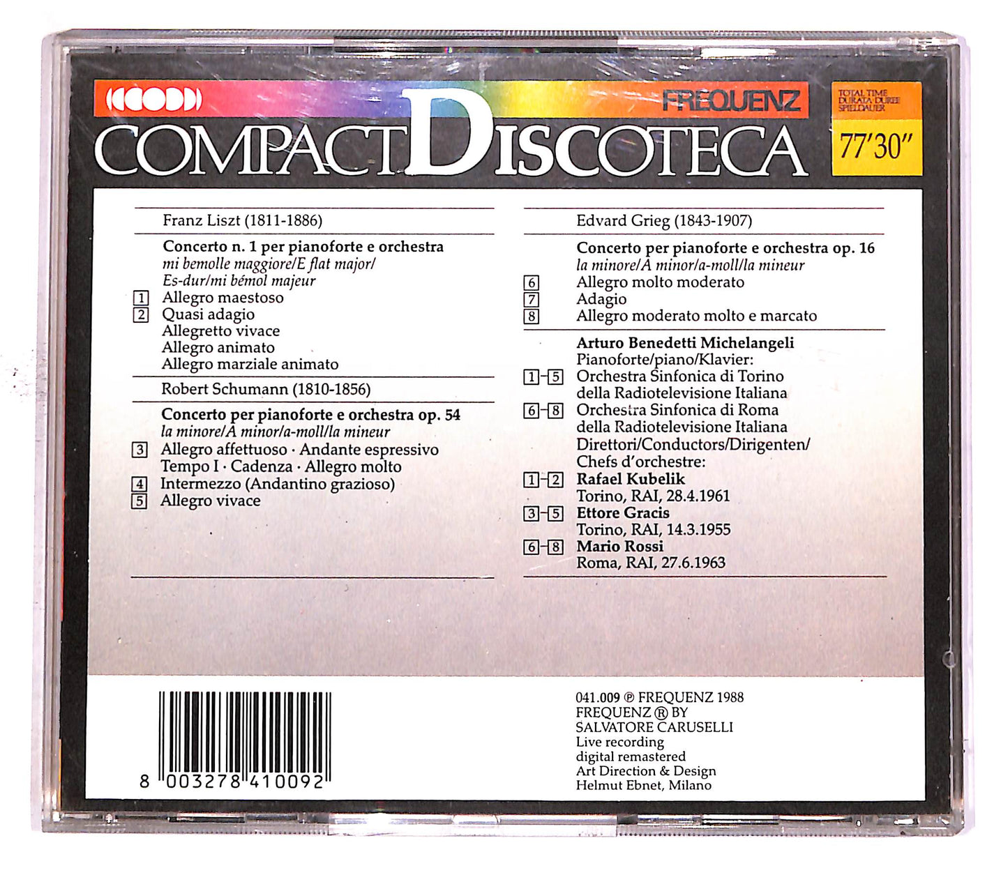 EBOND Greg - Liszt - Schumann - Arturo Benedetti Michelangeli CD CD050055