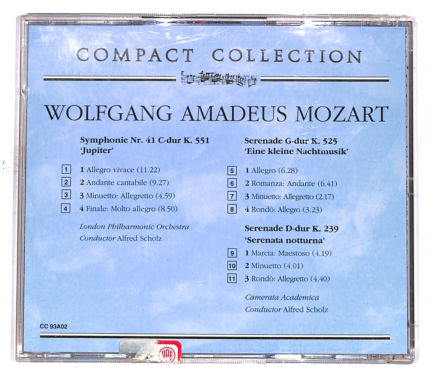 EBOND Mozart - Symphonie Nr.41 K551, K525, K239 EDITORIALE CD CD050124