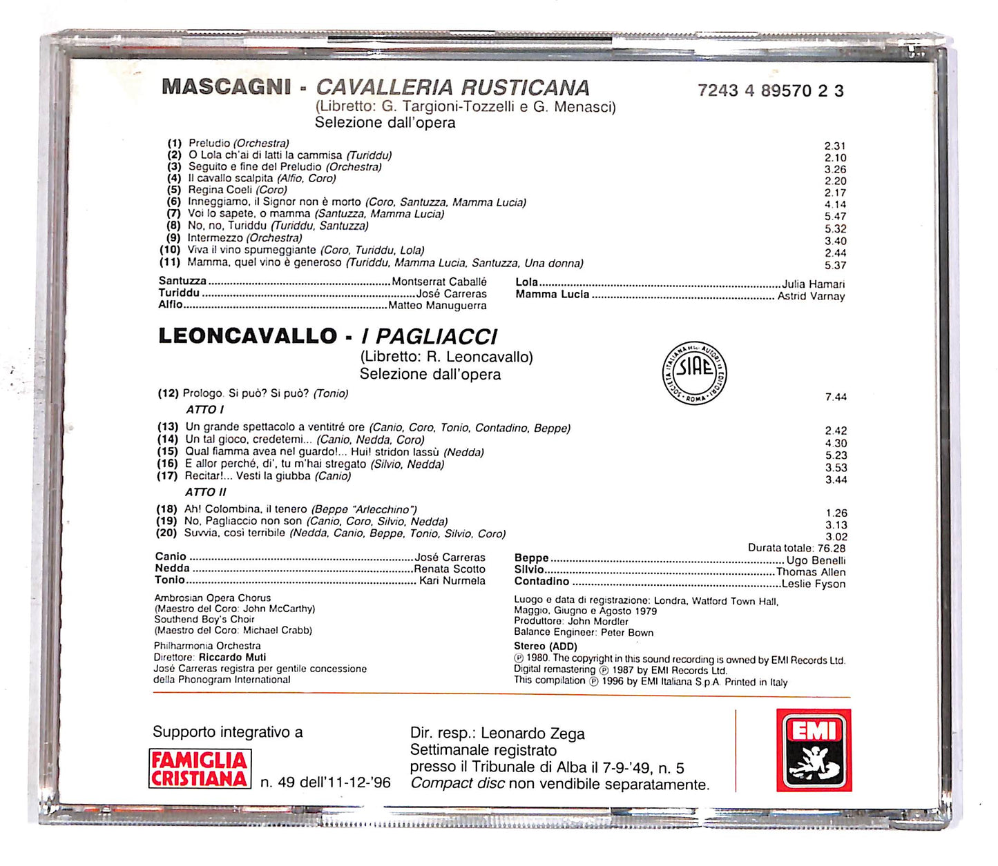 EBOND Mascagni - Cavalleria Rusticana - Le Pagine Piu Belle EDITORIA CD CD050139