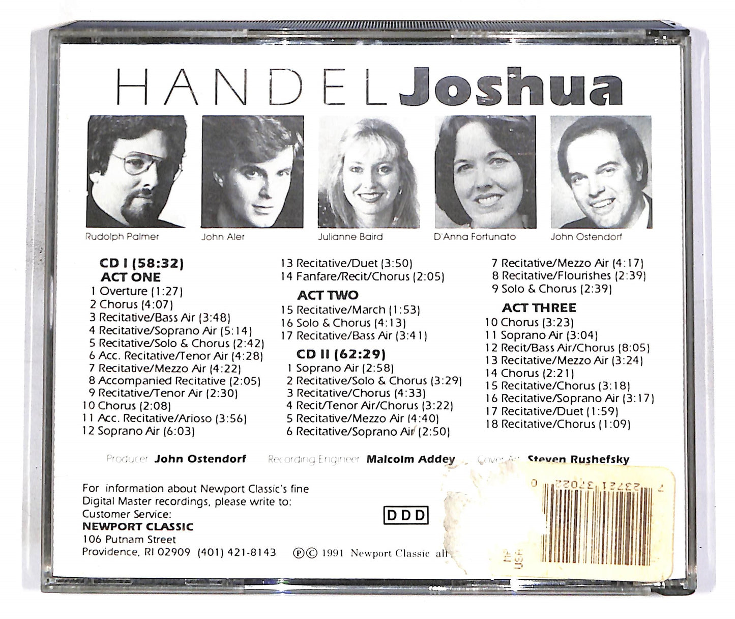 EBOND Handel - Palmer, Aler, Baird - Joshua (2 dischi) EDITORIALE CD CD050159