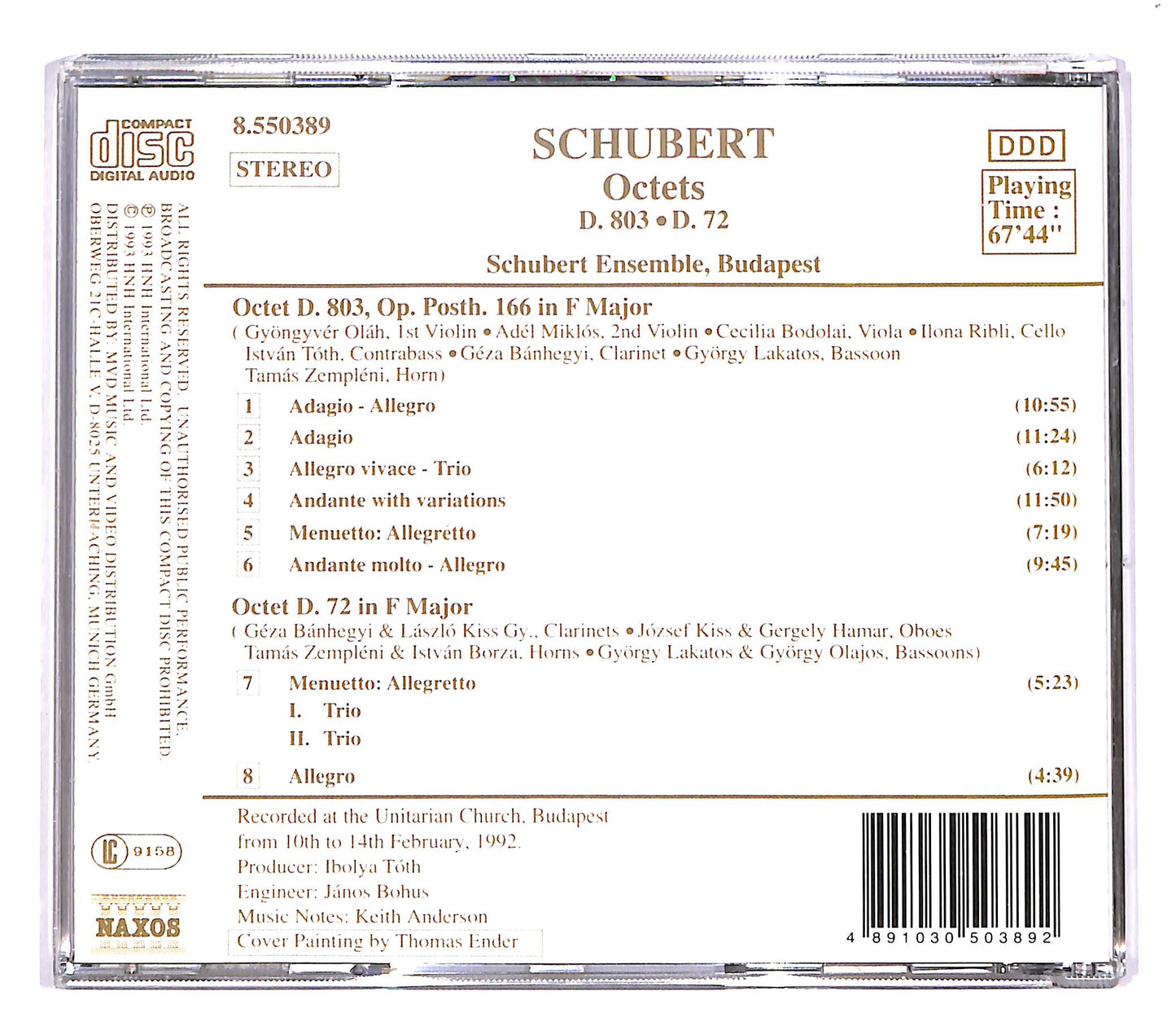 EBOND Schubert - Octet D. 803 D. 72 CD CD050320