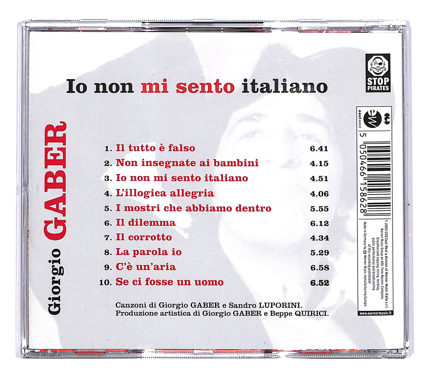 EBOND Giorgio Gaber - Io Non Mi Sento Italiano CD CD050451