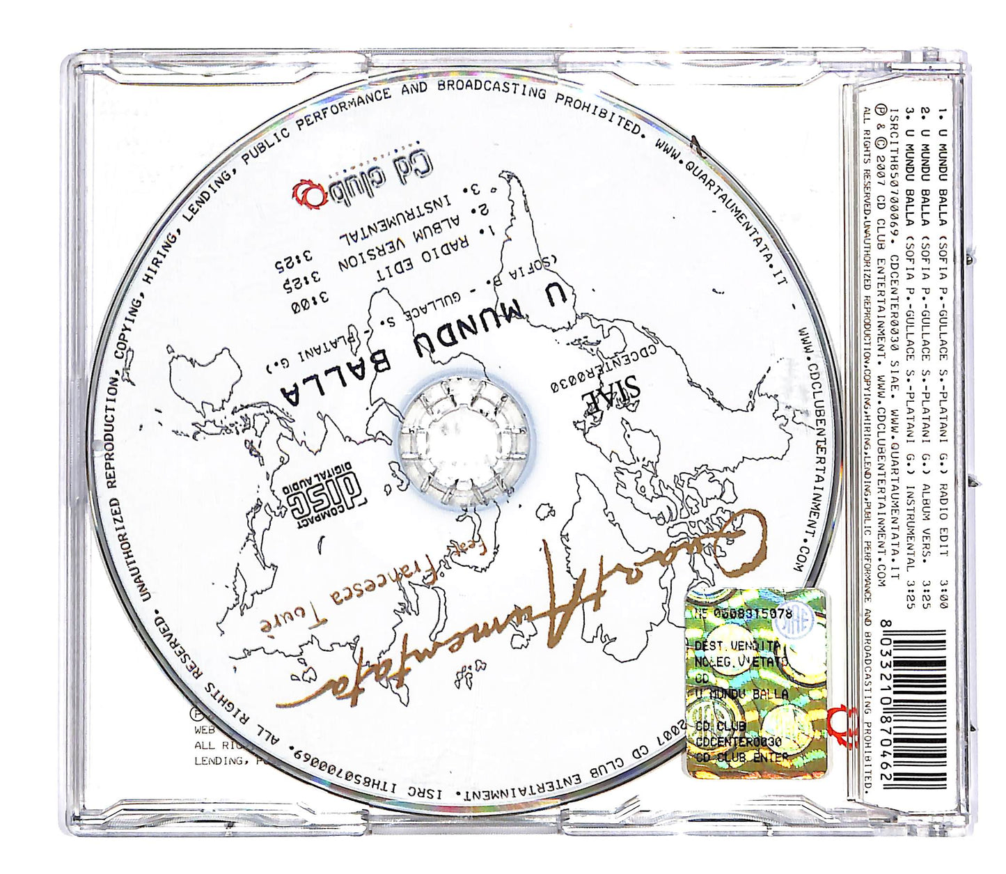 EBOND QuartAumentata feat.Francesca Toure - U mundu balla CD CD050924