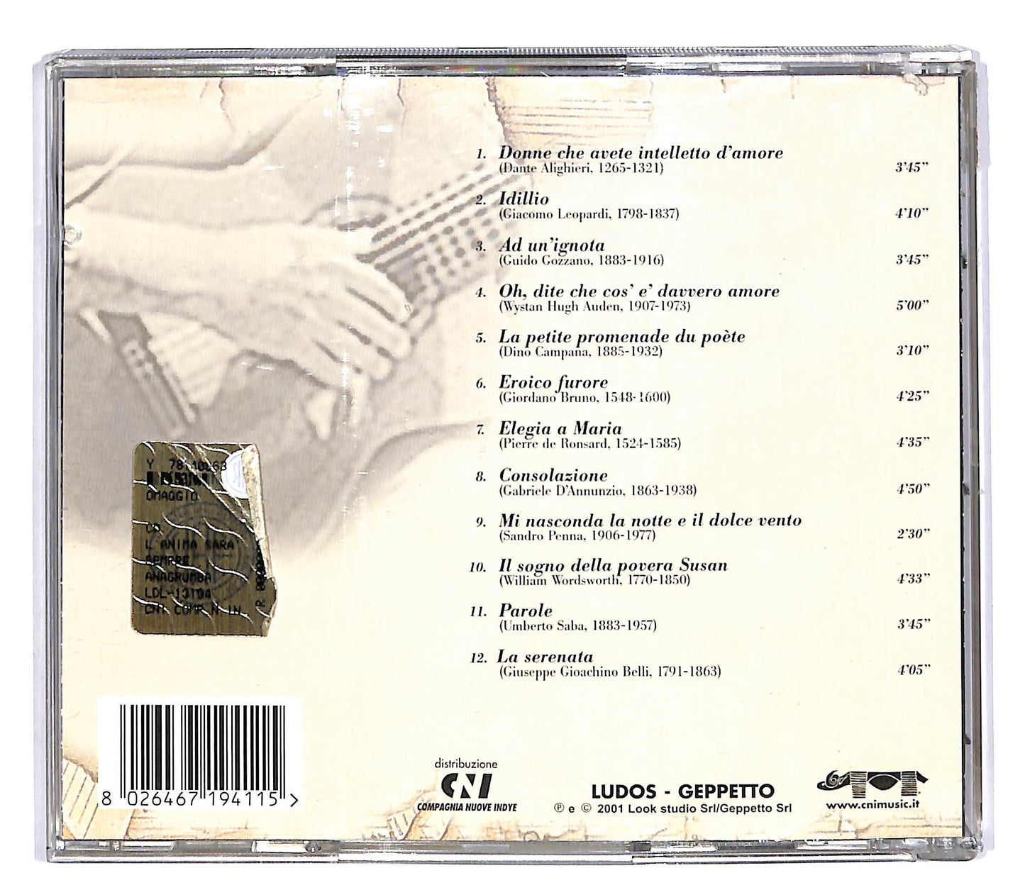 EBOND Palladini E Gargano - L'Anima Sara Semplice Com'Era... CD CD050945