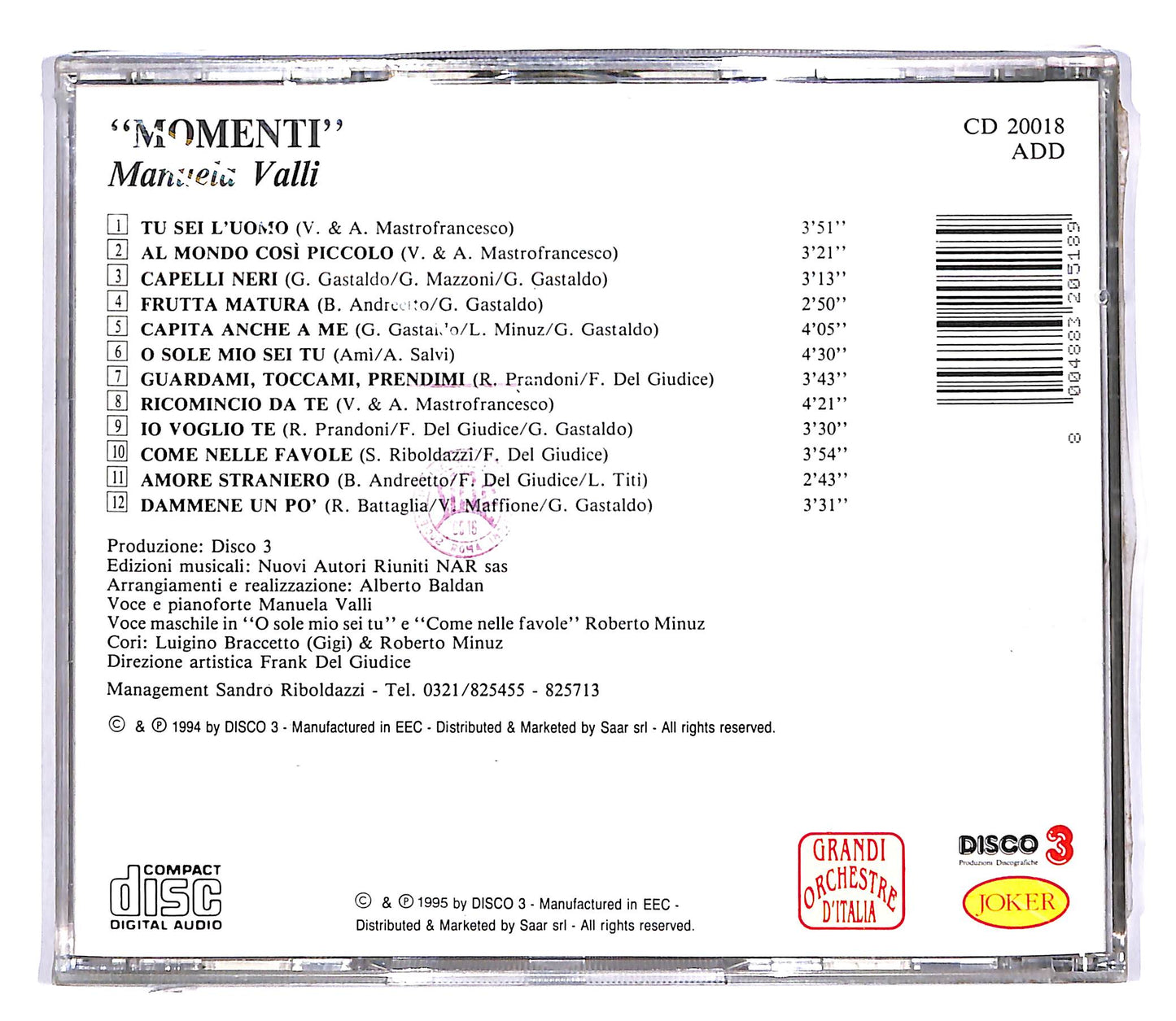 EBOND Manuela Valli - Momenti CD CD051003