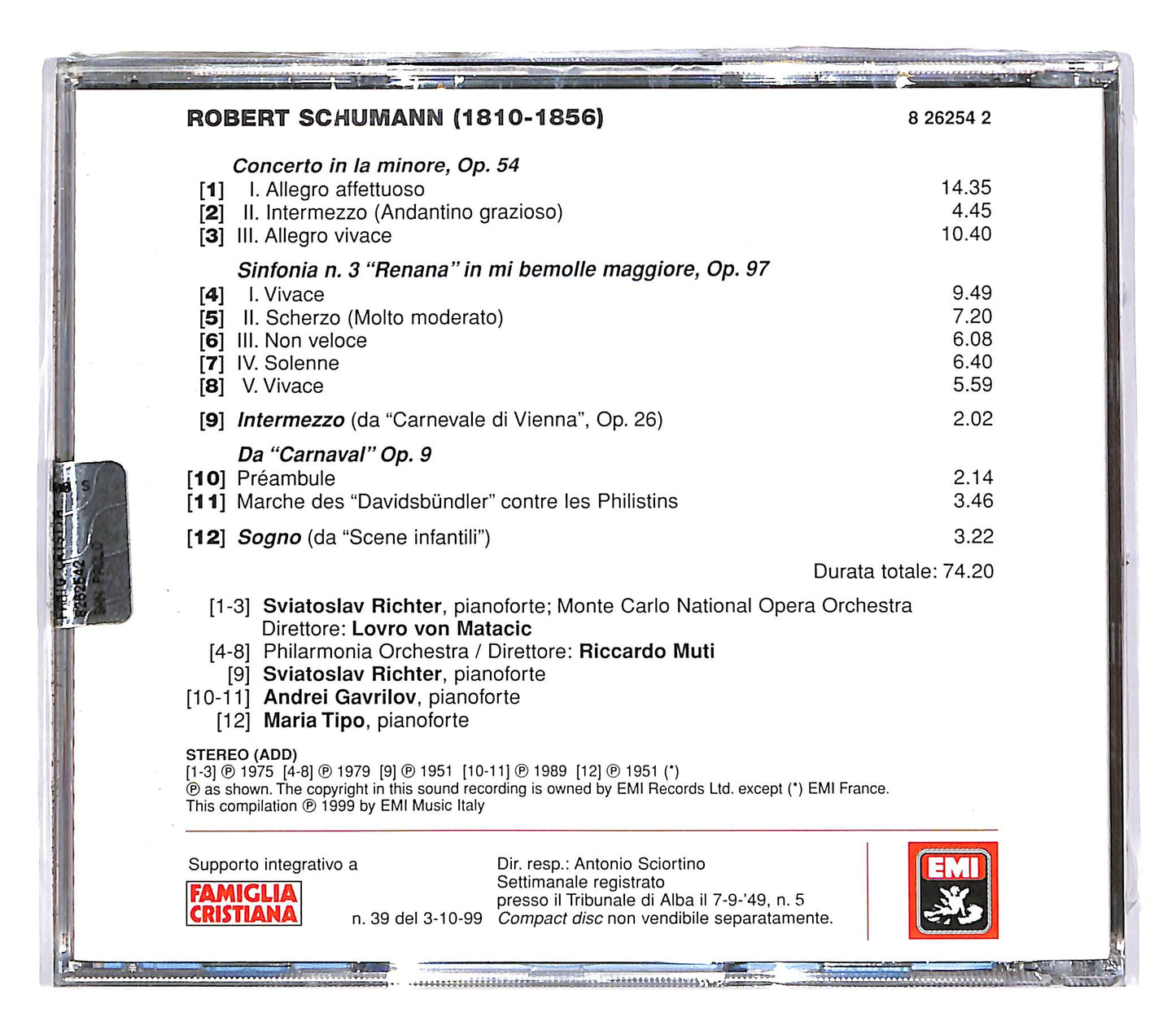 EBOND I Grandi Concerti - Robert Schumann (1810-1856) EDITORIALE CD CD051045