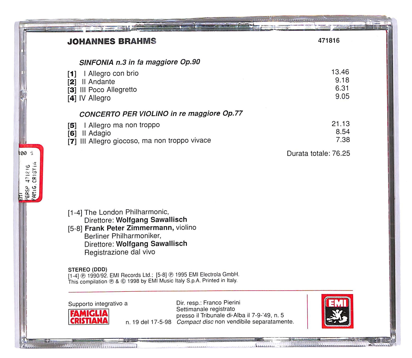 EBOND I Grandi Compositori - Johannes Brahms EDITORIALE CD CD051117