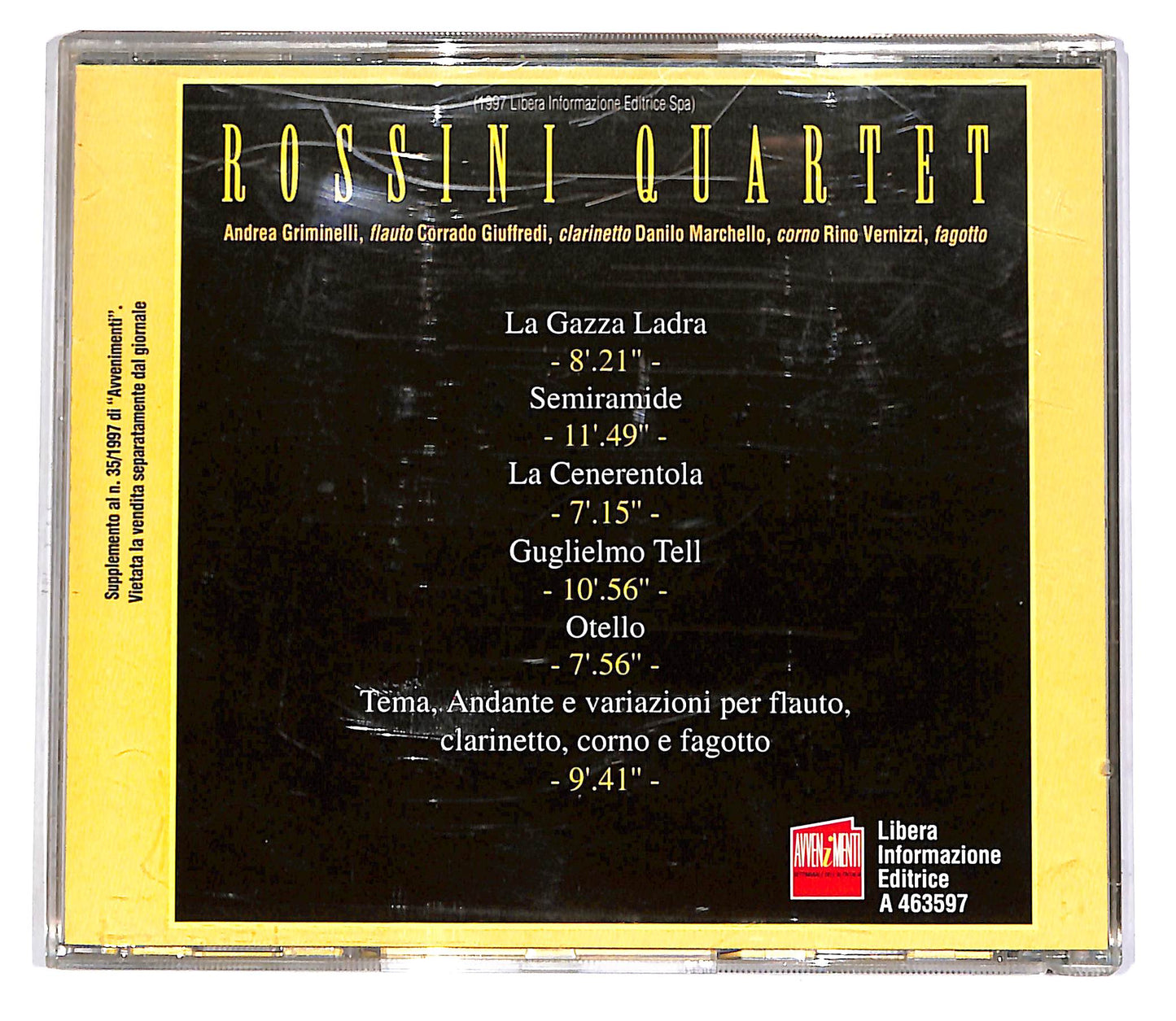 EBOND Rossini Quartet - Le Piu Belle Arie Rossiniane EDITORIALE CD CD051223