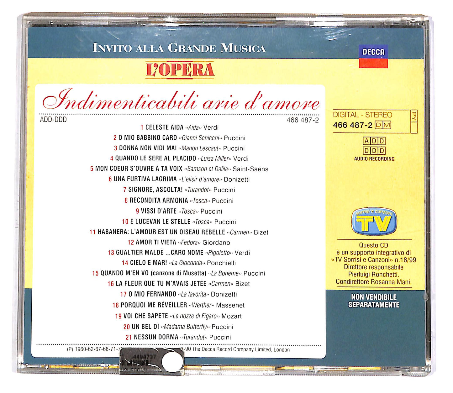 EBOND Various - L'Opera - Indimenticabili Arie D'Amore EDITORIALE CD CD051305