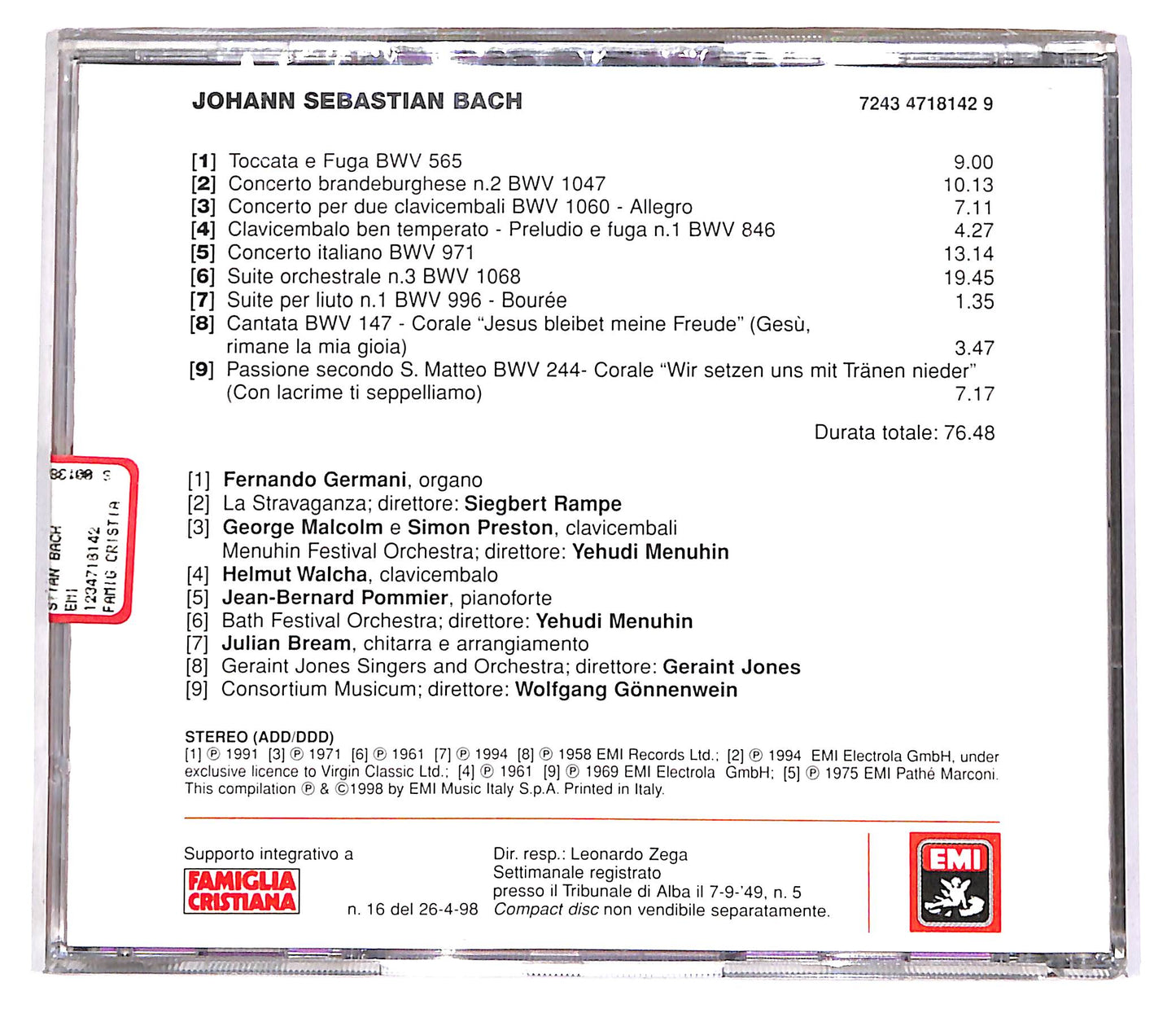 EBOND Johann Sebastian Bach - I Grandi Compositori EDITORIALE CD CD051311