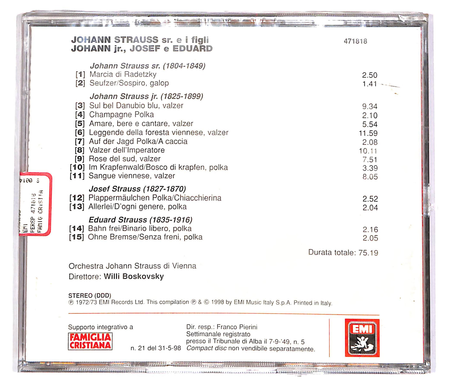 EBOND Johann Strauss Sr. e i figli - I Grandi Compositori EDITORIALE CD CD051312