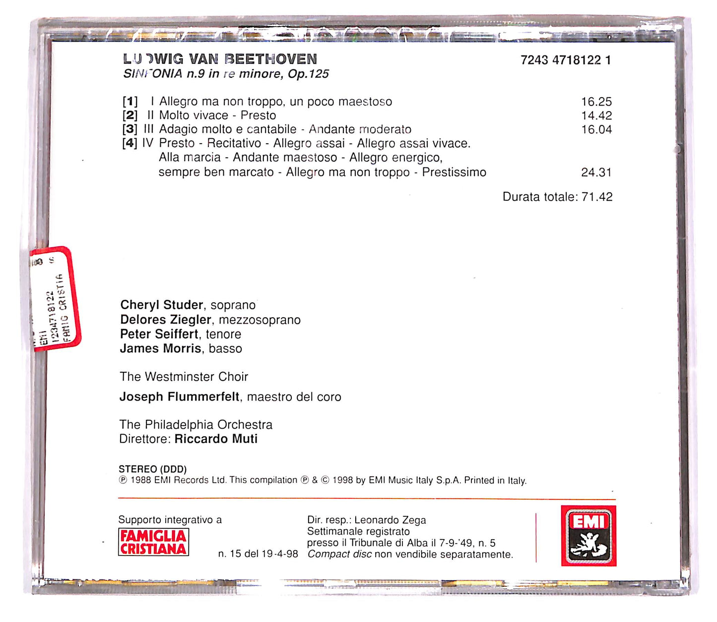 EBOND Beethoven - Sinfonia N. 9 In Re Minore, Op. 125 EDITORIALE CD CD051329