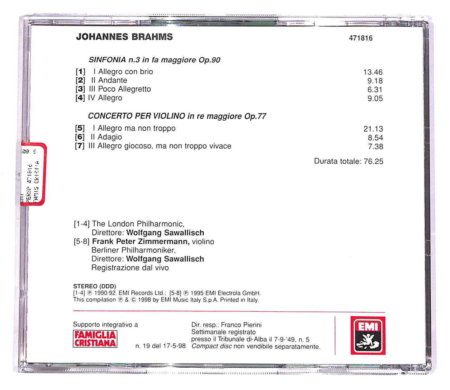 EBOND I Grandi Compositori - Johannes Brahms EDITORIALE CD CD051344