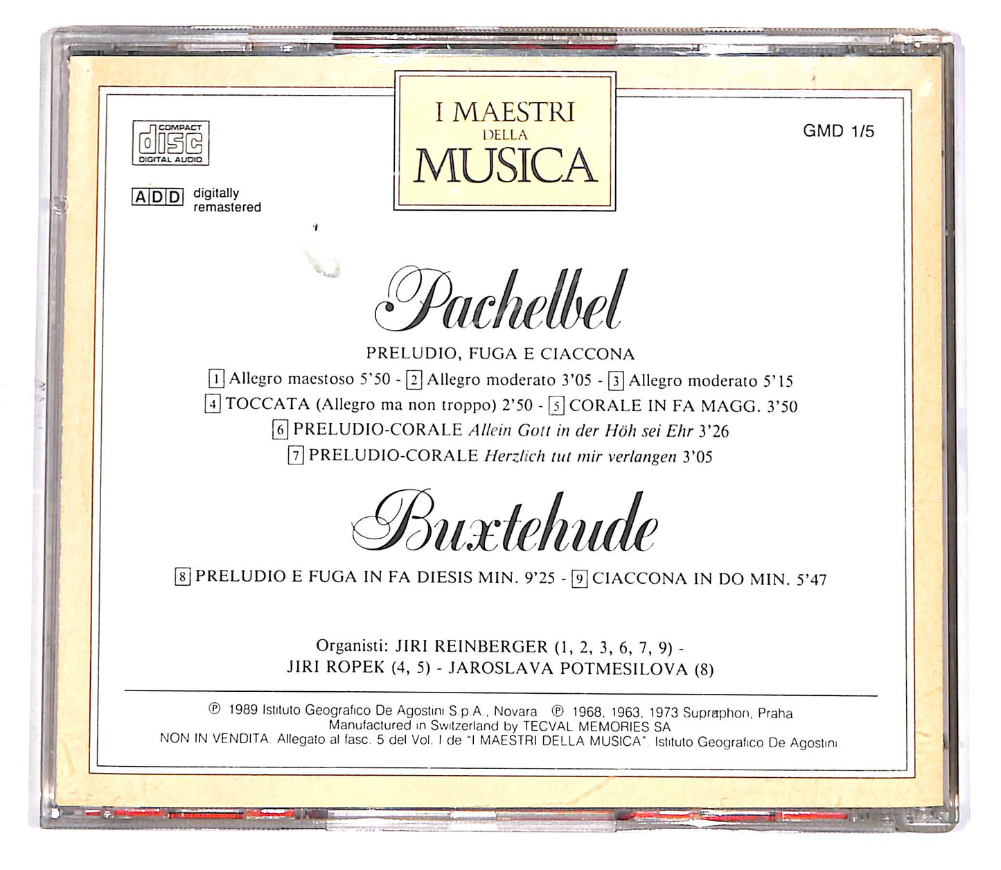 EBOND Pachelbel, Buxtehude - Composizioni Per Organo EDITORIALE CD CD051362