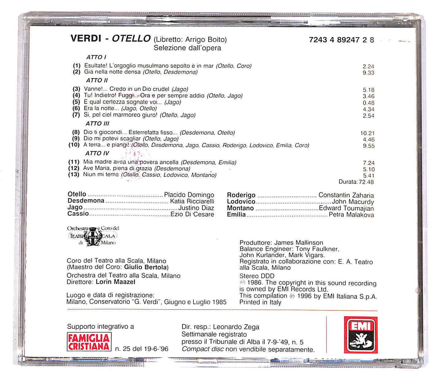 EBOND Verdi - Otello - Le Pagine Piu Belle - Maazel EDITORIALE CD CD051437