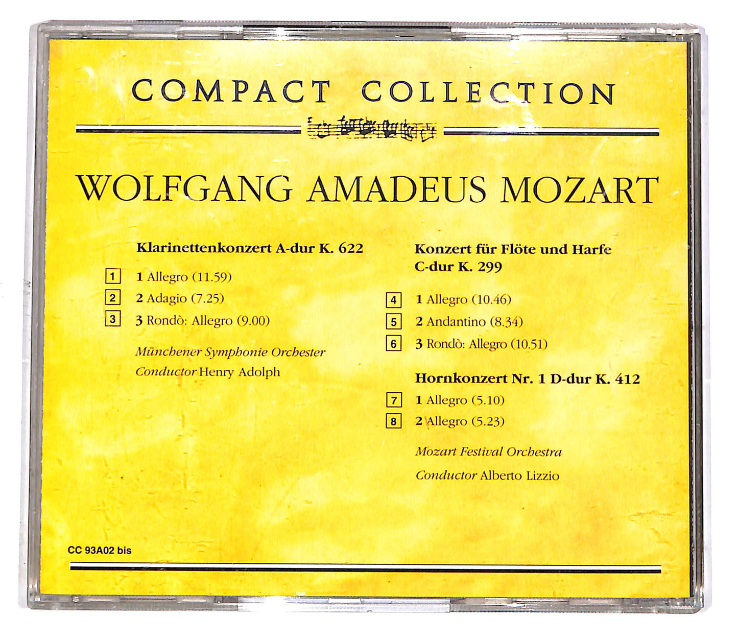 EBOND Mozart - Klarinettenkonzert K.622, K.299, Nr.1 K.412 EDITORIA CD CD051444