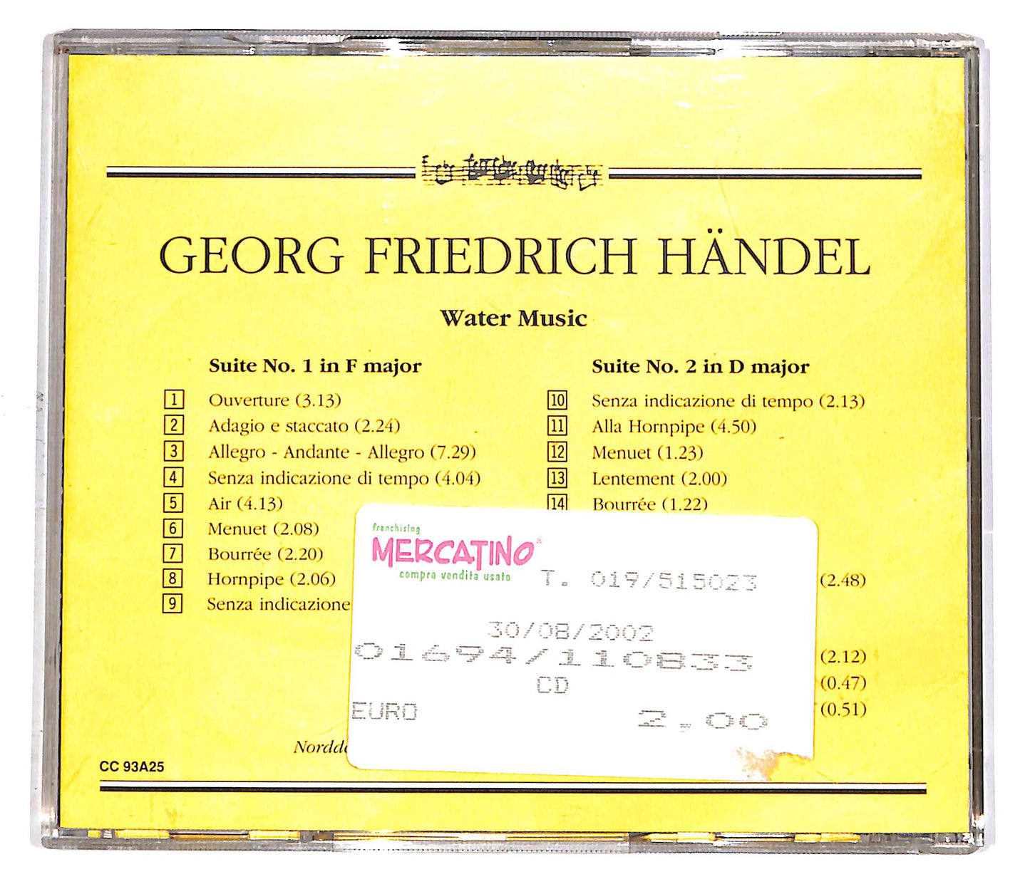 EBOND Handel - Water Music - Suite No.1, 2, 3 EDITORIALE CD CD051458