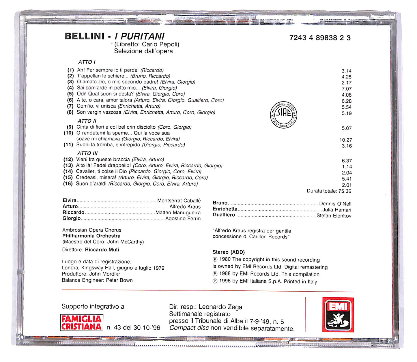 EBOND Bellini - I Puritani - Le Pagine Piu Belle - Muti EDITORIALE CD CD051533