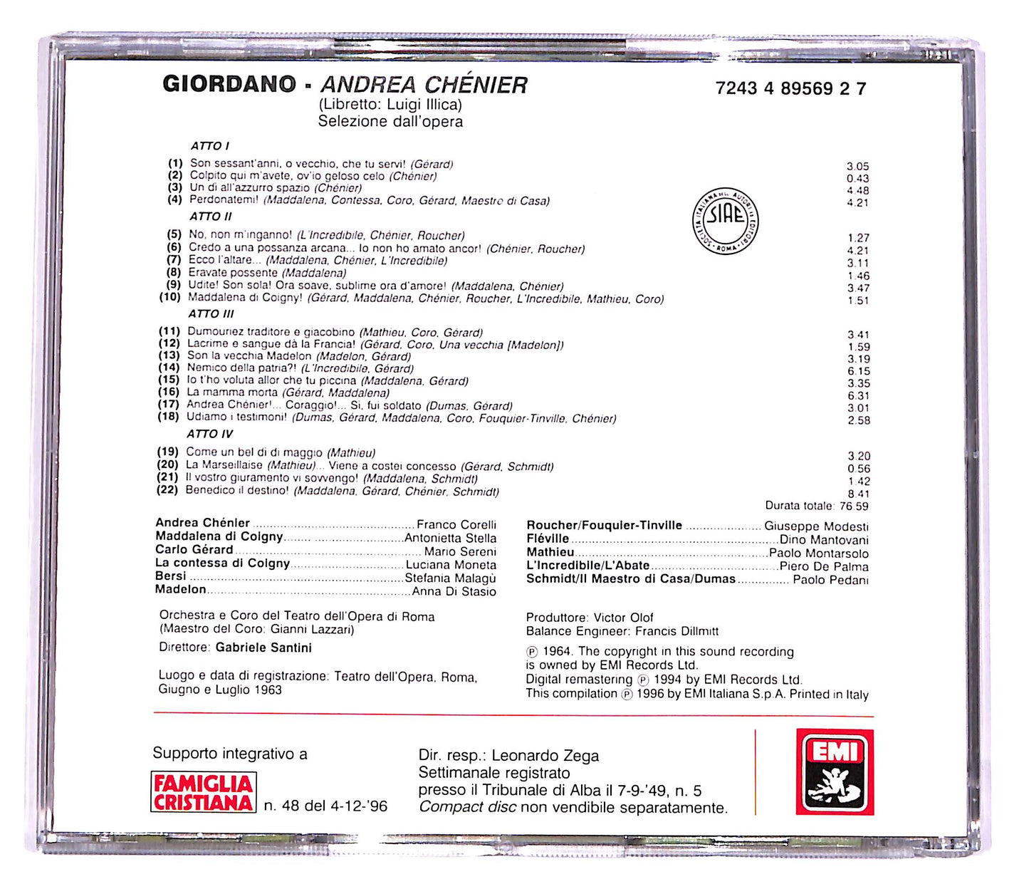 EBOND Giordano - Andrea Chenier - Le Pagine Piu Belle EDITORIALE CD CD051541