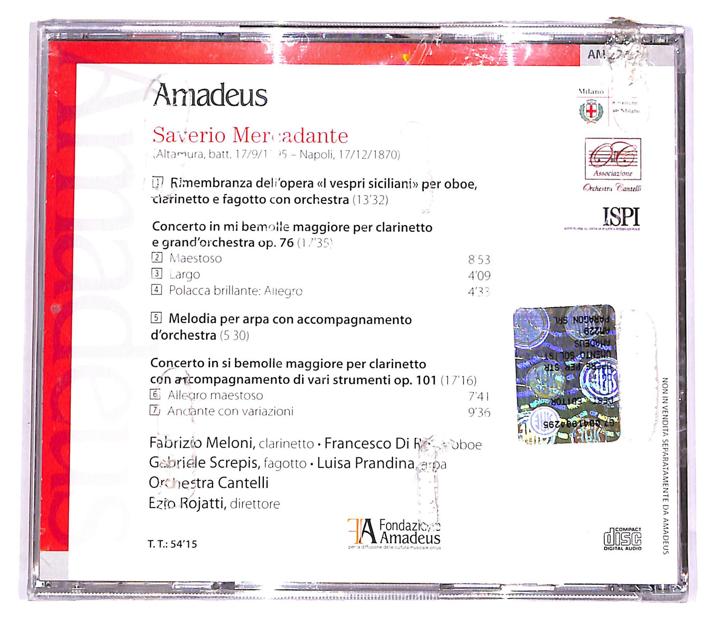 EBOND Mercadante - Opere Per Strumenti Solisti E Orchestra EDITORIA CD CD051548