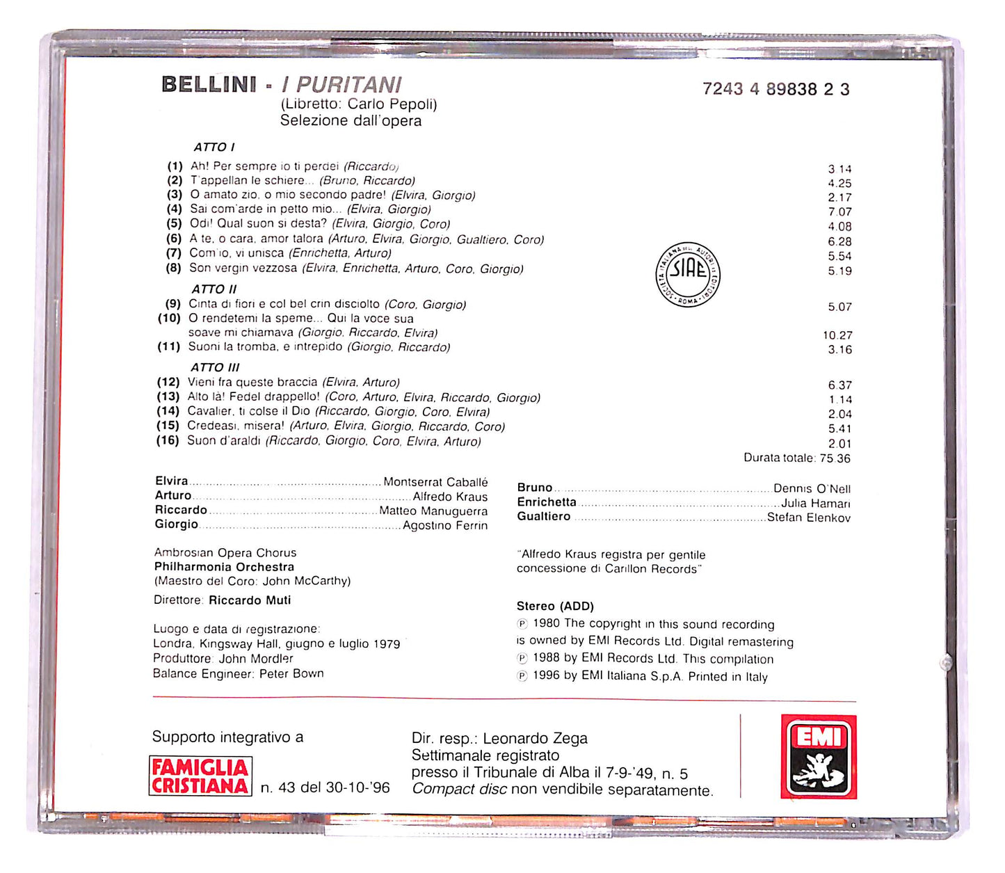 EBOND Bellini - I Puritani - Le Pagine Piu Belle - Muti EDITORIALE CD CD051601