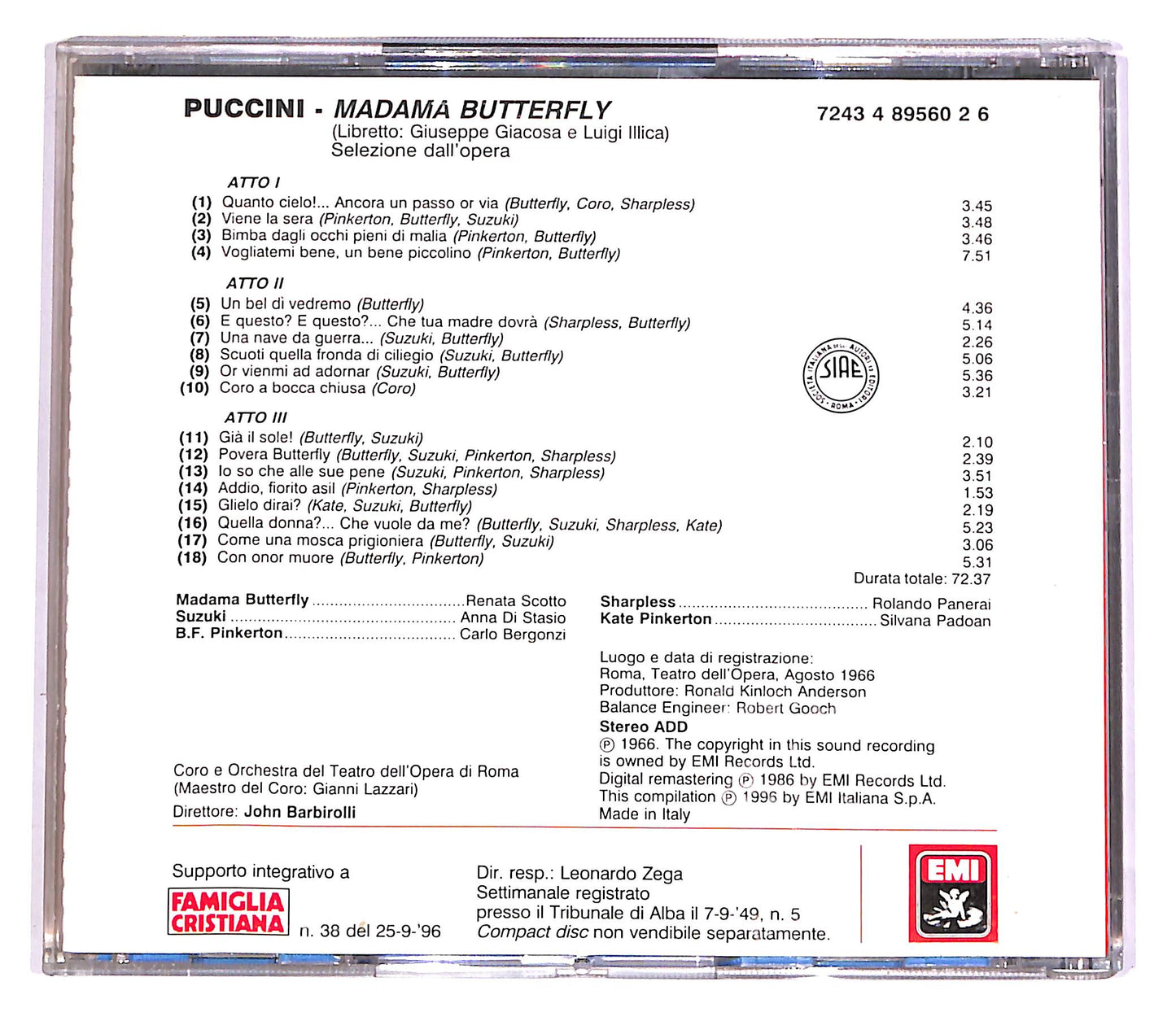 EBOND Puccini - Madama Butterfly - Le Pagine Piu Belle EDITORIALE CD CD051605