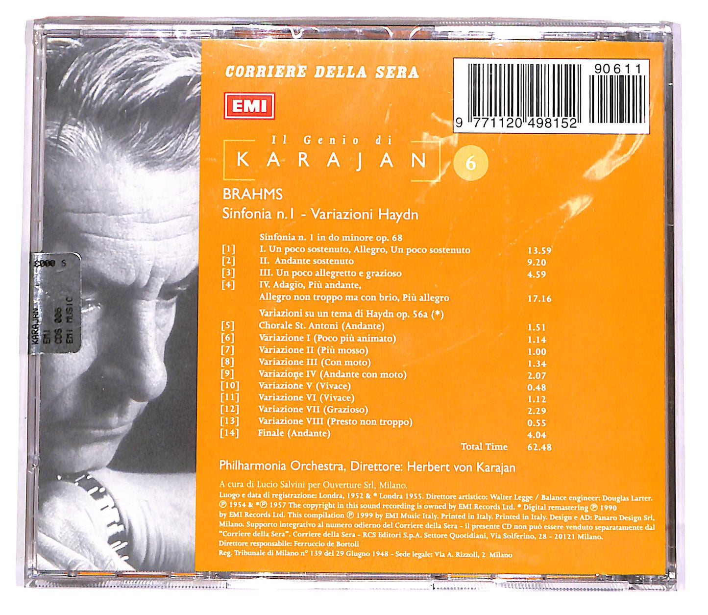 EBOND Il Genio Di Karajan 6 - Brahms Sinfonia N.1 EDITORIALE CD CD051620