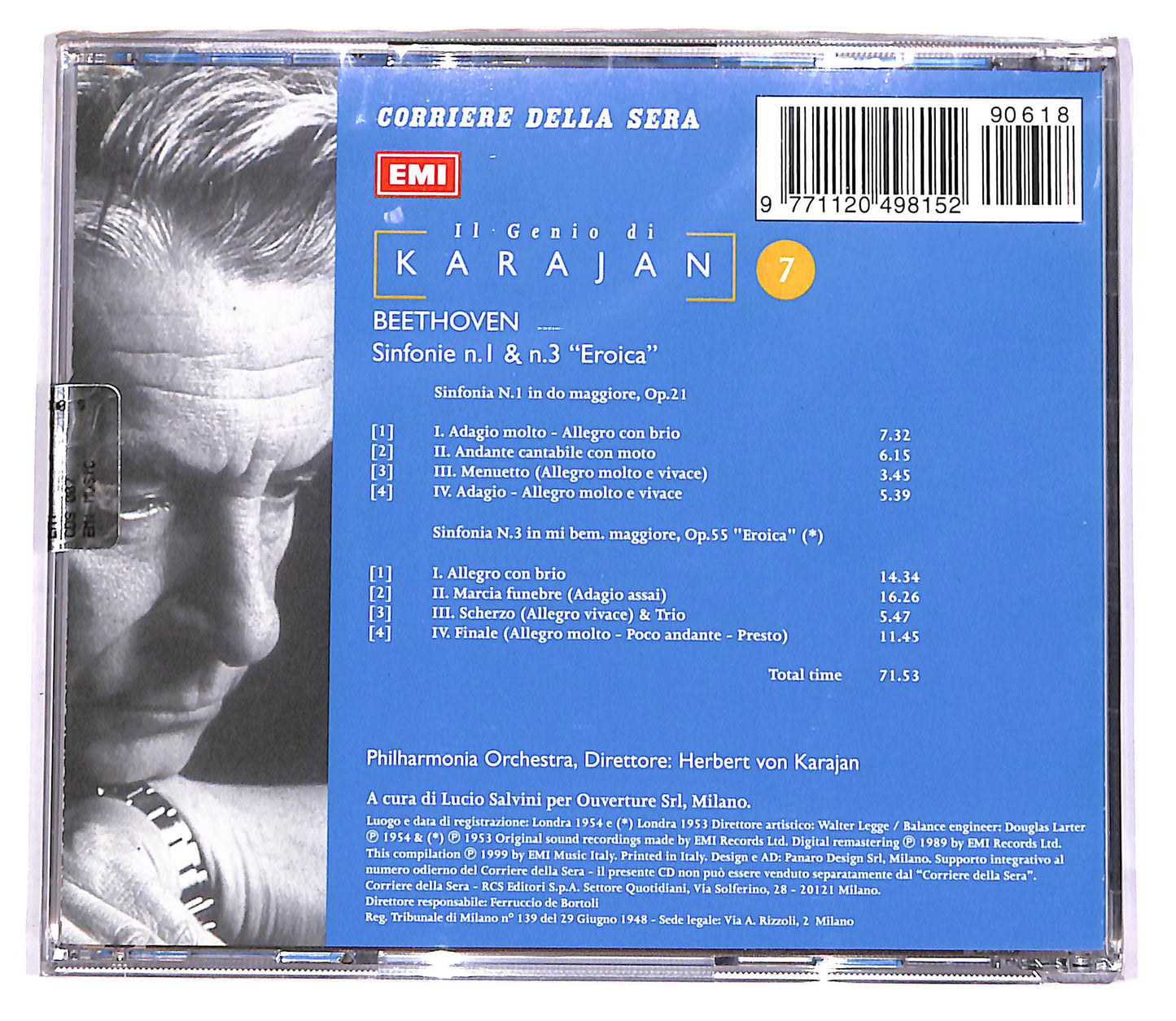 EBOND Il Genio Di Karajan 7 - Beethoven Sinfonie N.1 & N.3 EDITORIA CD CD051621