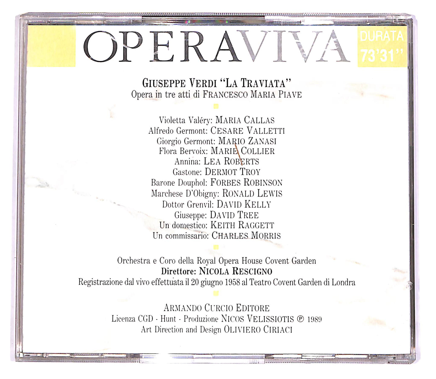 EBOND Verdi - La Traviata - Callas, Valletti, Zanasi EDITORIALE CD CD051624