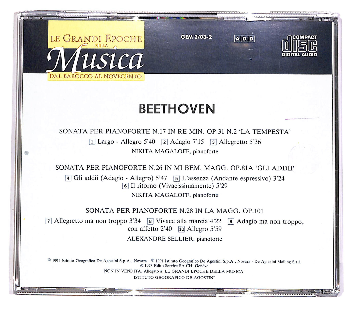 EBOND Beethoven - Sonata N.17, N.26, N.28 - II Vol.3 EDITORIALE CD CD051720