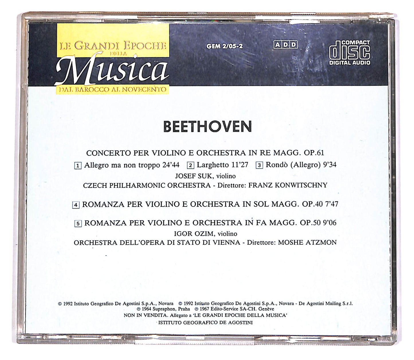 EBOND Beethoven - Concerto Op.61, Romanza Op.40, Op.50 EDITORIALE CD CD051722