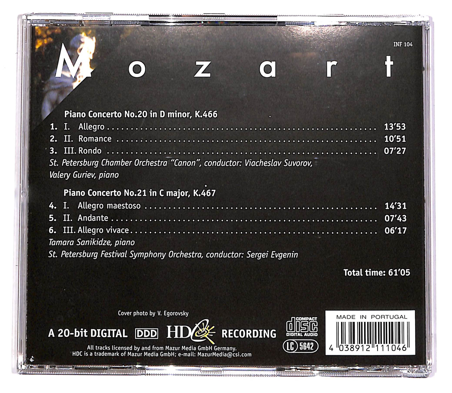 EBOND Mozart - Piano Concertos No. 20 & No. 21 CD CD051736