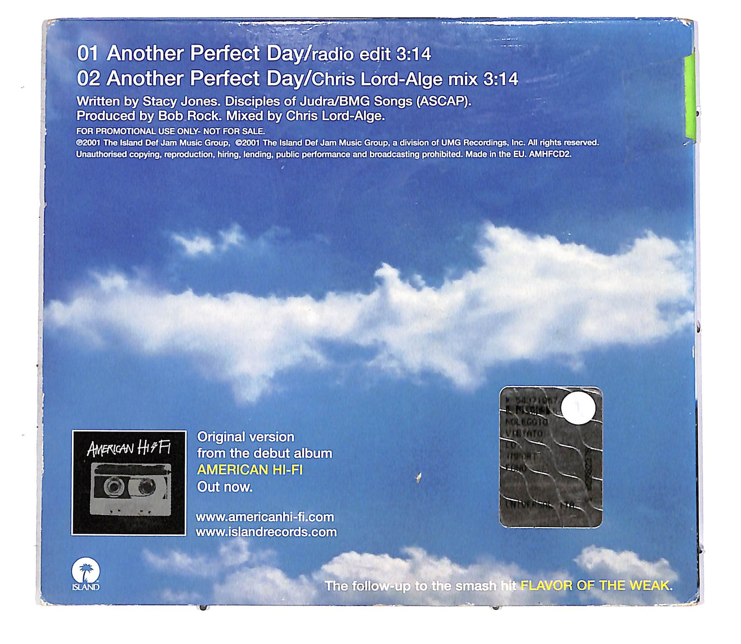 EBOND American Hi-Fi - Another Perfect Day PROMO CD CD051920
