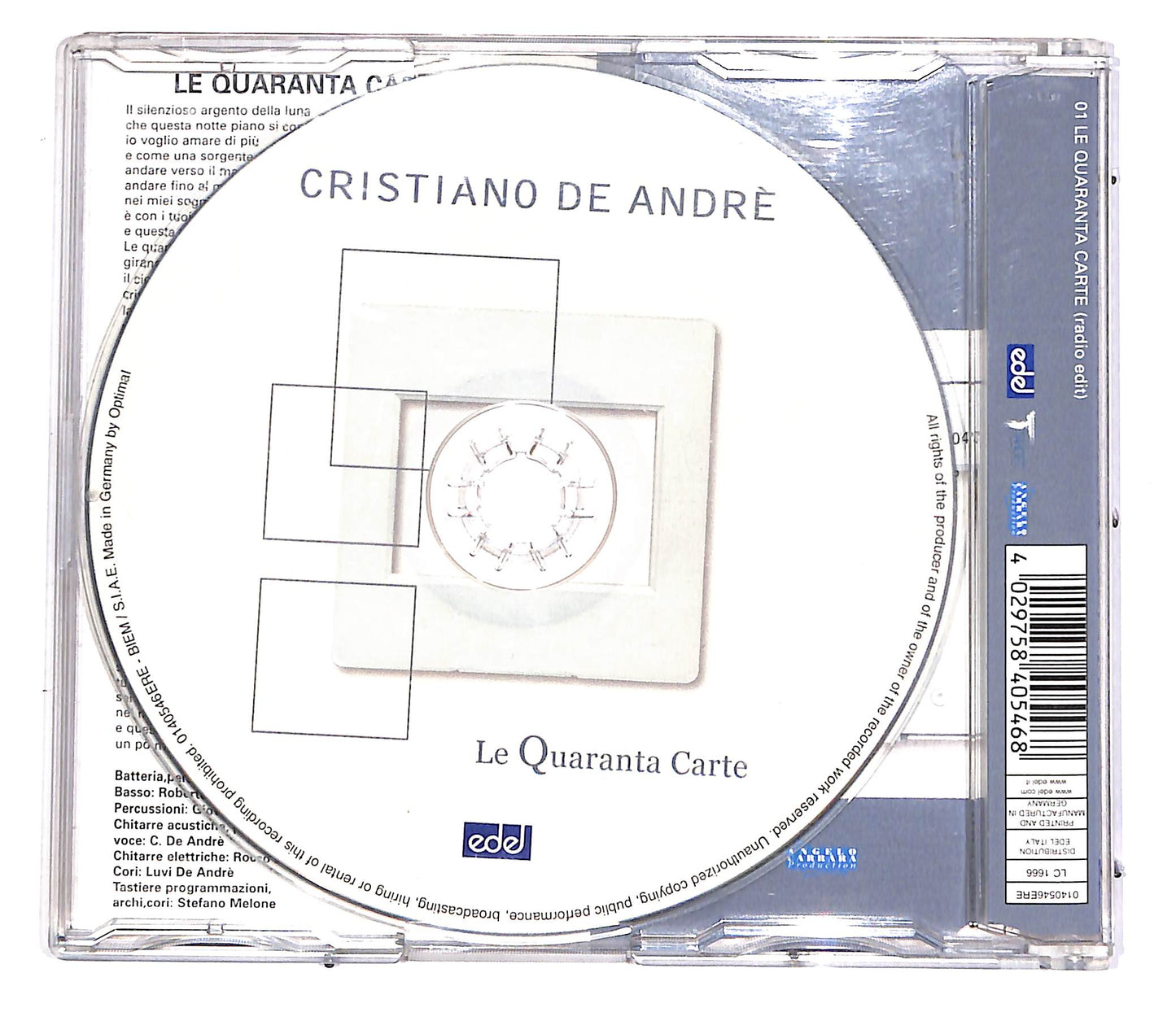 EBOND Cristiano De Andre - Le Quaranta Carte CD CD051949
