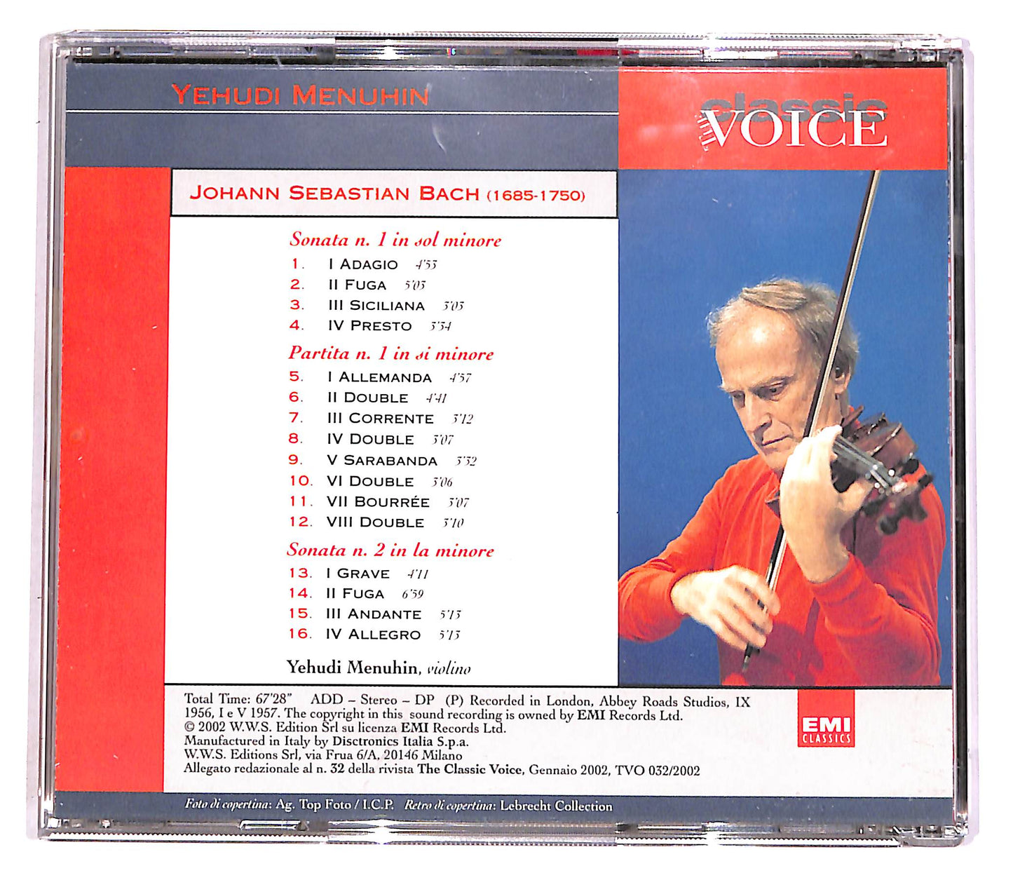 EBOND Bach - Sonate E Partite Per Violino Solo Vol.1 EDITORIALE CD CD052006