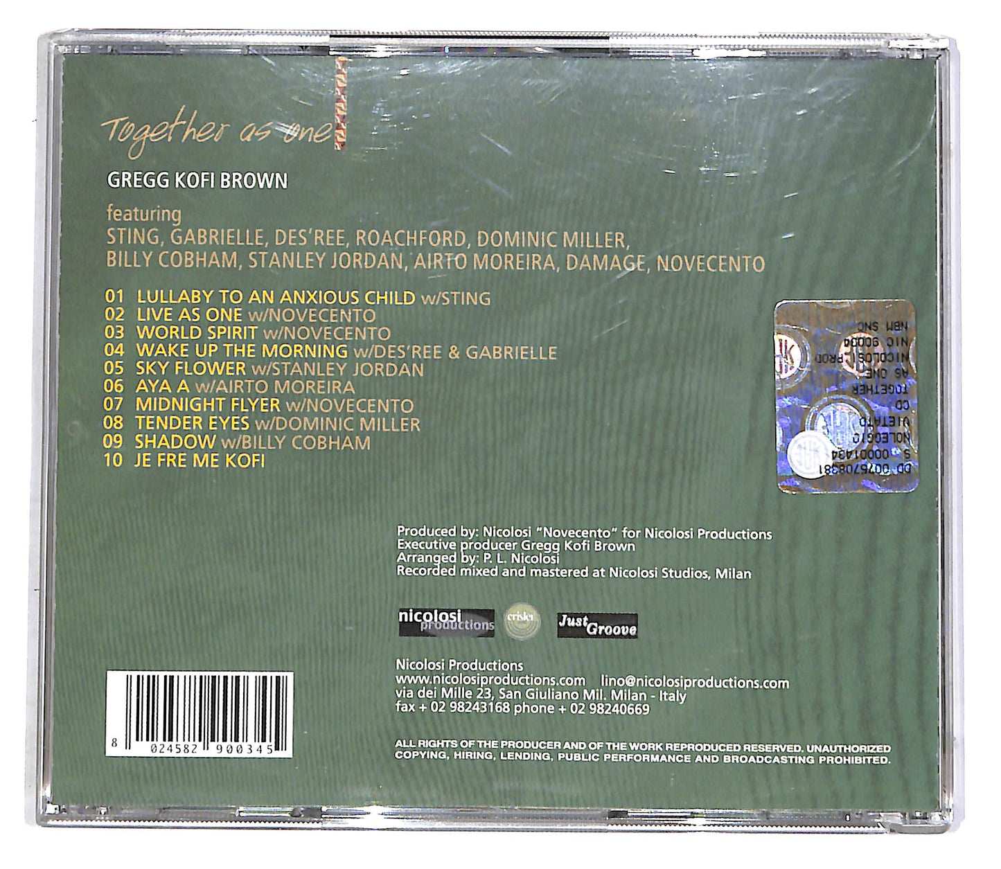 EBOND Gregg Kofi Brown - Together As One CD CD052041