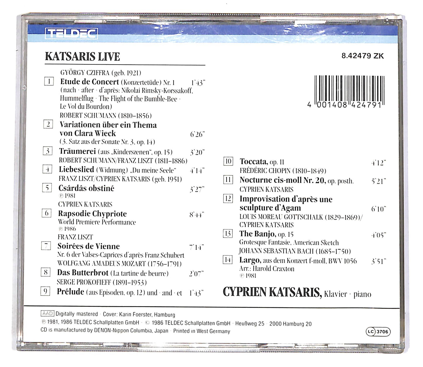 EBOND Cyprien Katsaris - Katsaris Live CD CD052122