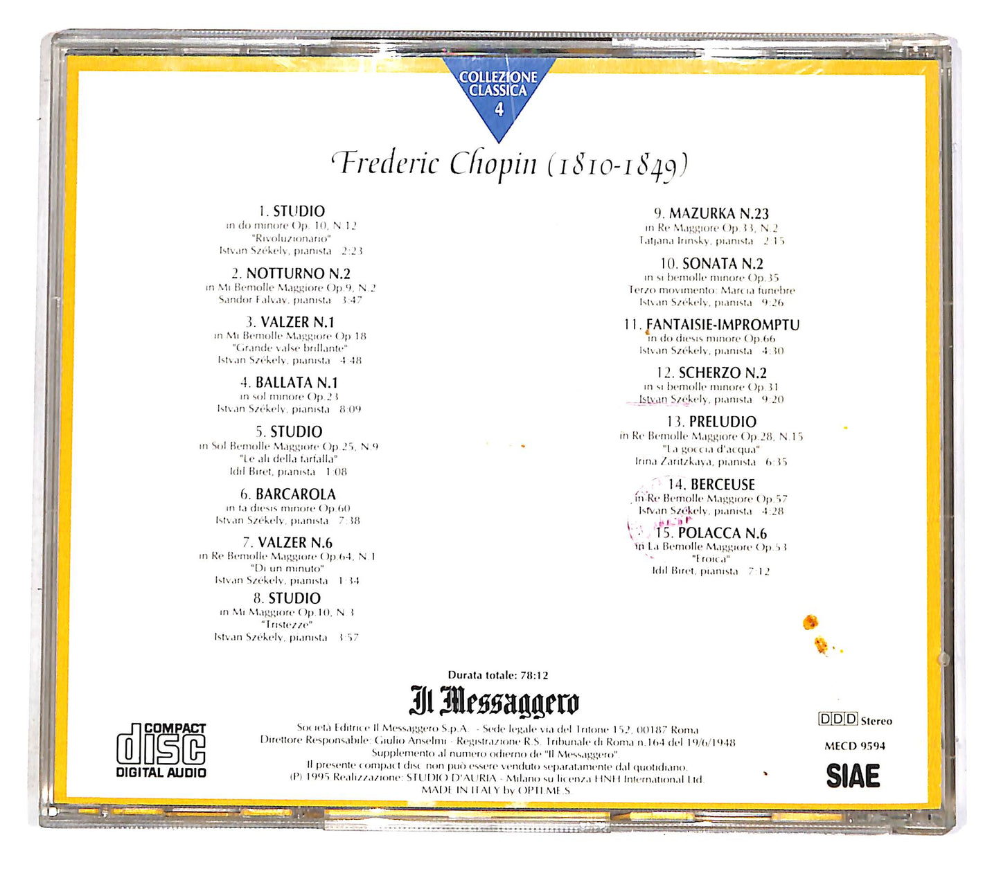 EBOND Various - Chopin - Collezione Classica Vol.4 PROMO CD CD052243