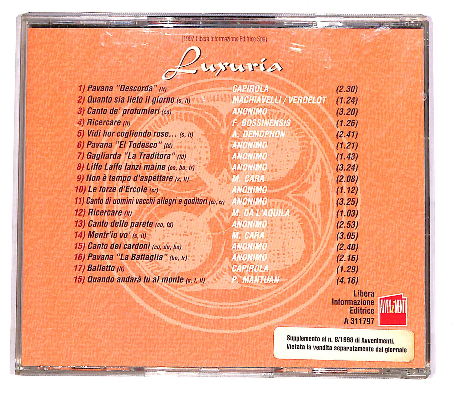 EBOND Luxuria - Florilegium Musicae, Armonia Antiqua EDITORIALE CD CD052452